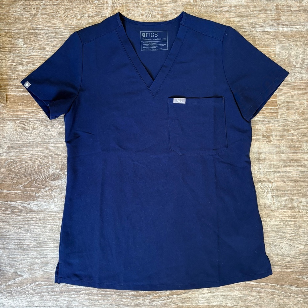 FIGS Navy V-Neck Medical Scrub Top